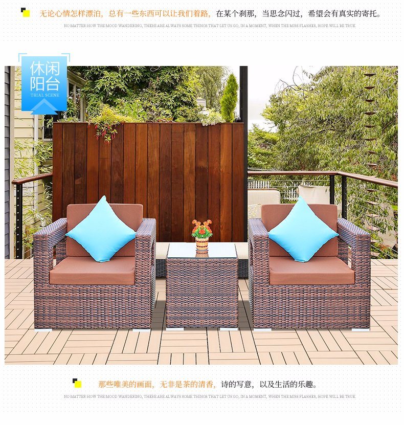 Rattan Garden Sofa with Coffee Table Outdoor