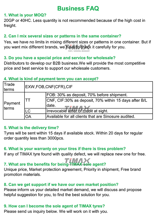 Timax Import Warranty Chinese PCR Brand Car Tyre Manufacturer Dealer Special Price List on Sale