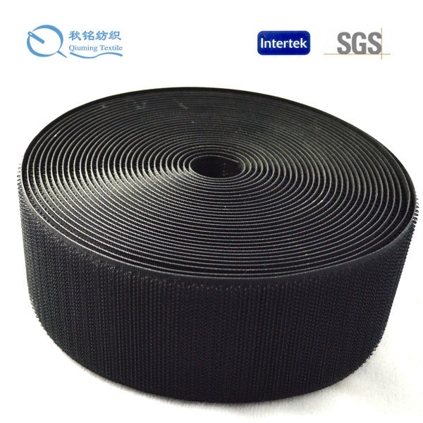 Low MOQ Black Fabric Elastic Hook and Loop Tape for Patch