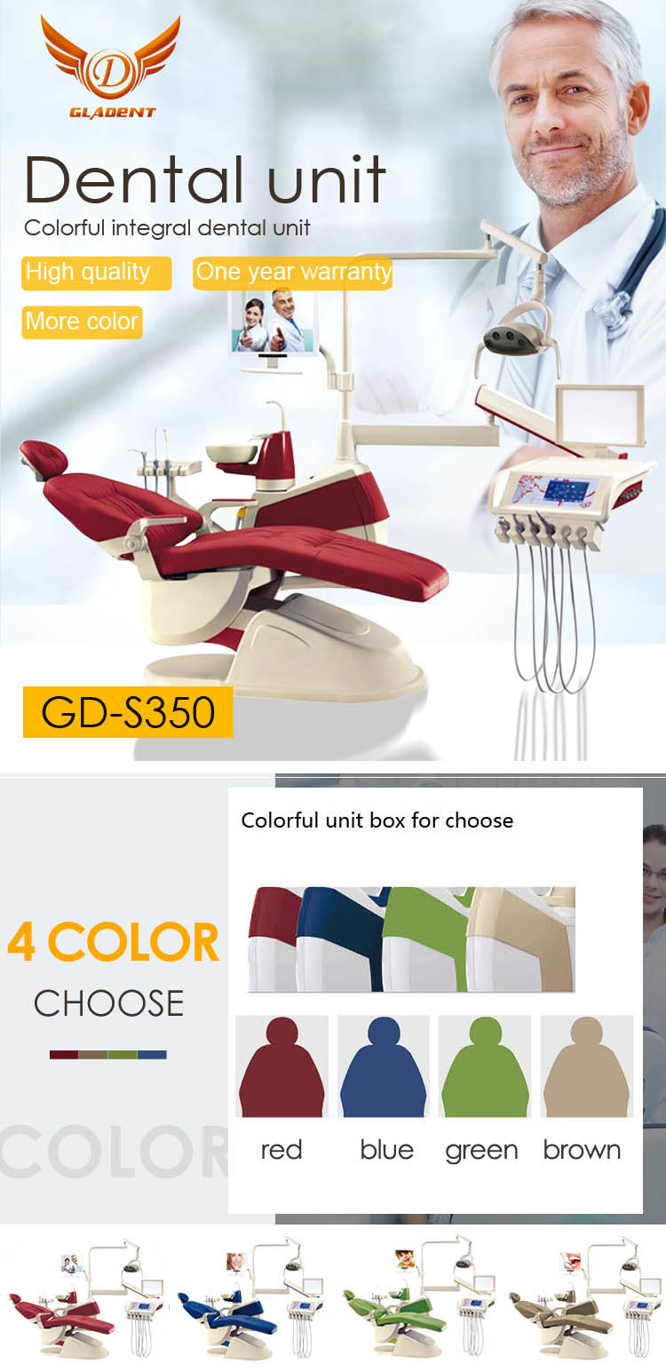 Ce & FDA Approved Gladent High Quality Colorful Dental Unit with LED Sensor Lamp
