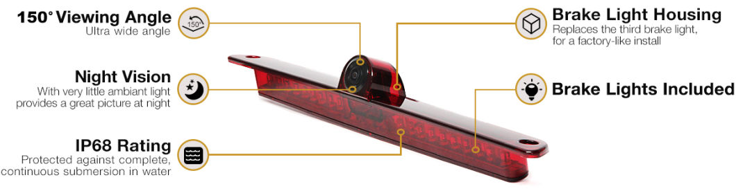 High Quality CMOS Brake Light Camera for Car Rear View