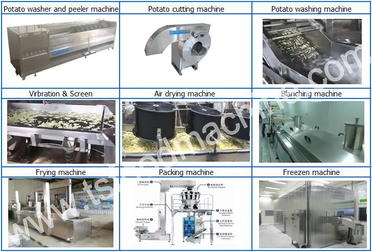 Frozen Potato Chips Production Line / French Fries Making Machine