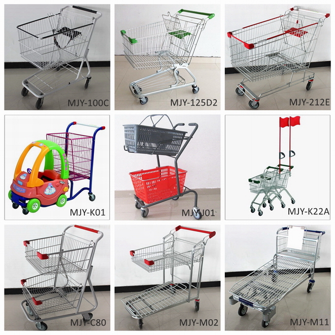 Supermarket Shopping Cart Zinc Plated with Clear Coating Mjy-80ah2