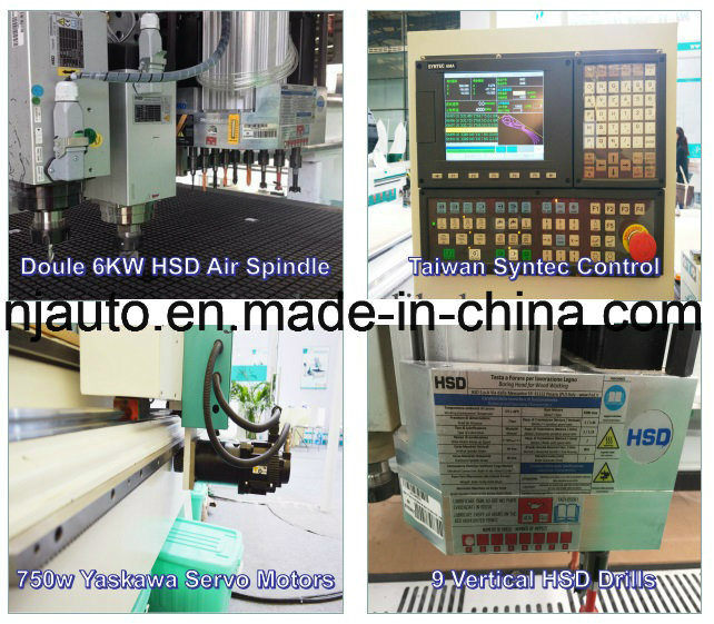 Intelligent Cutting and Drilling CNC Router with for Wood Caninet/Furniture