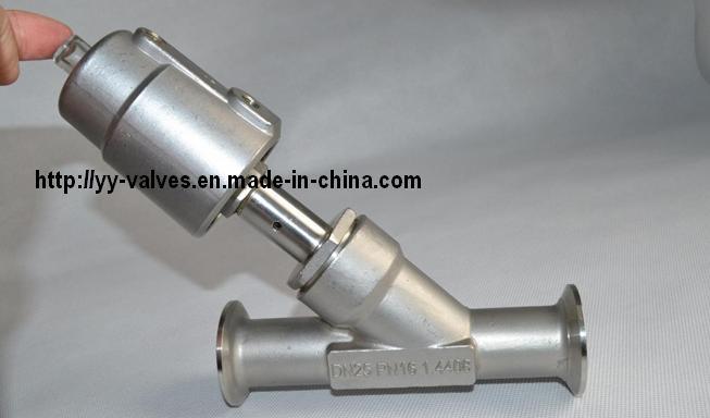 Pharmaceutical Pneumatic Angle Globe Valve with Screw Ends