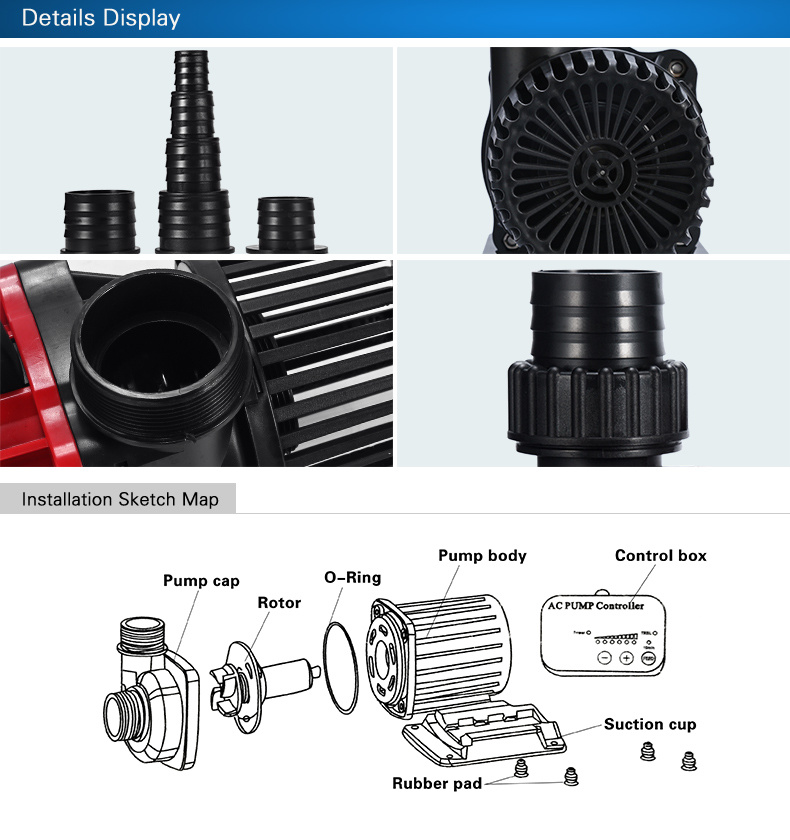 15000L/H Powerful AC Aquarium Water Pump with Flow Adjustable