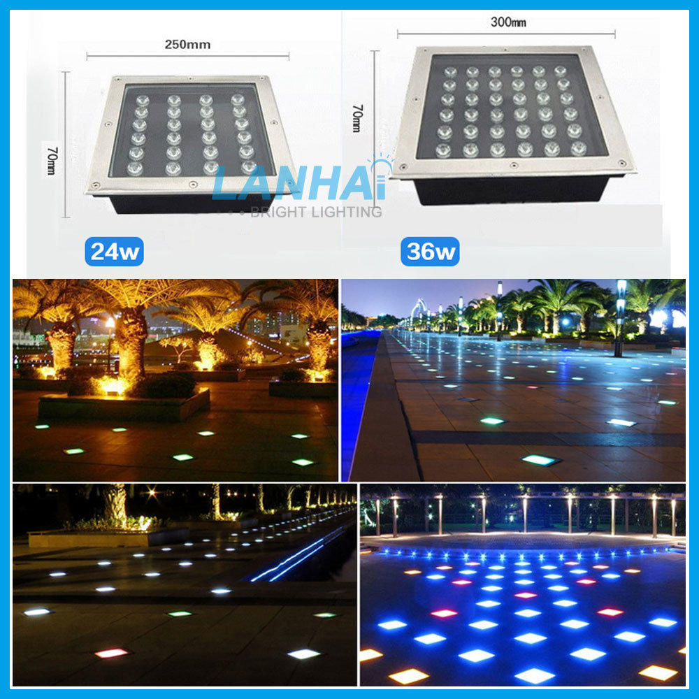 3W 4W 5W 6W 9W 12W 16W 18W 24W 36W 24V Flowerbeds Square LED Buried Lamp Underground Lights