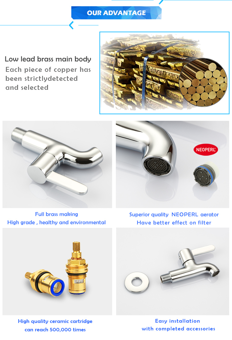 Good Brass Bibcock Faucet Outdoor Garden Single Lever Cold Water Tap