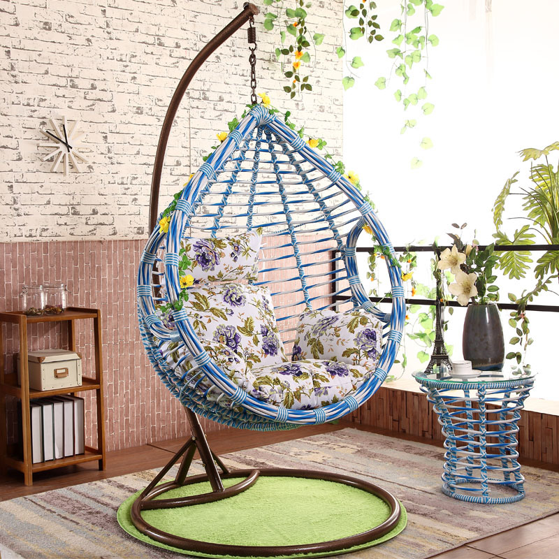 Outdoor Patio Wicker Rattan Adult Hanging Egg Swing Chair