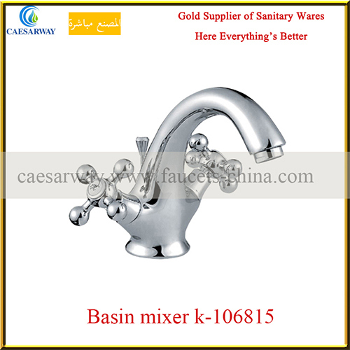 Cross Dual Handle Basin Faucet Tap with Acs Approved for Bathroom