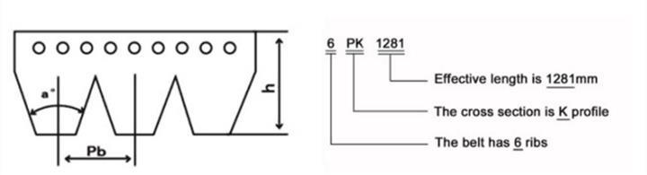 Pk Pj Auto Fan Belt Ribbed V Belt