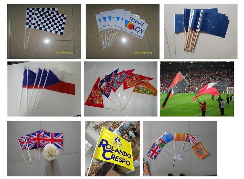 Polyester Mini Held Stick World Cup Shaking Color Hand Flag