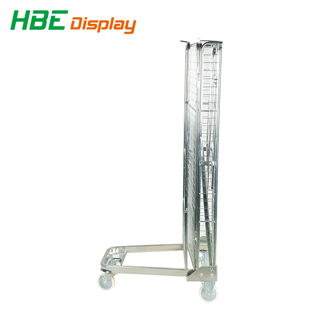 Hot Heavy Duty Nestable Foldable Metal Wire Emsh Roll Container