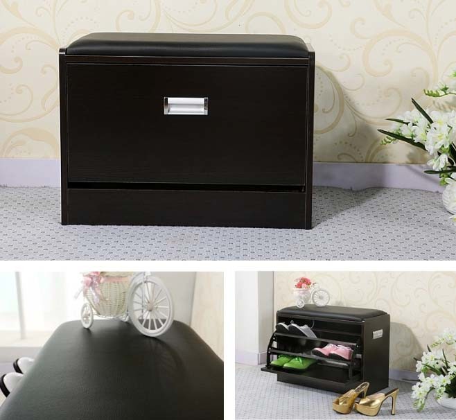 Simiple Style Wooden Shoe Cabinet with Many Color (M-X1083)