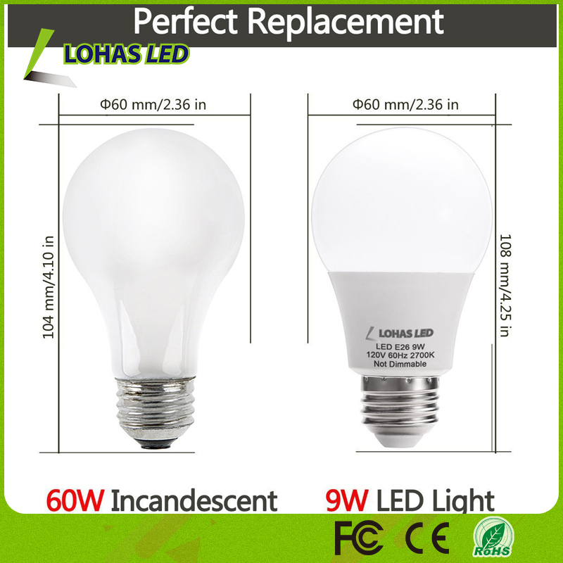 China Supplier LED Light Bulb A19 E26 3W 5W 7W 9W 12W Aluminum+Plastic Dimmable LED Bulb