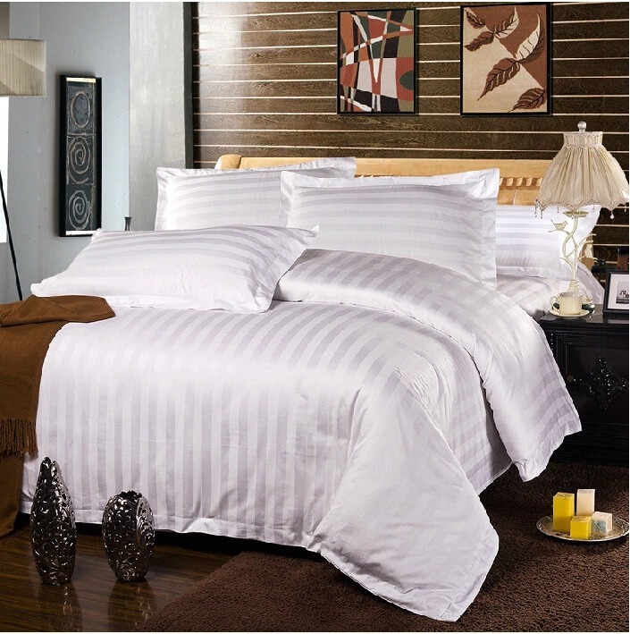 Hot Sale Cotton 100% Stripe Hotel Duvet Cover Bedding Set (JRD135)