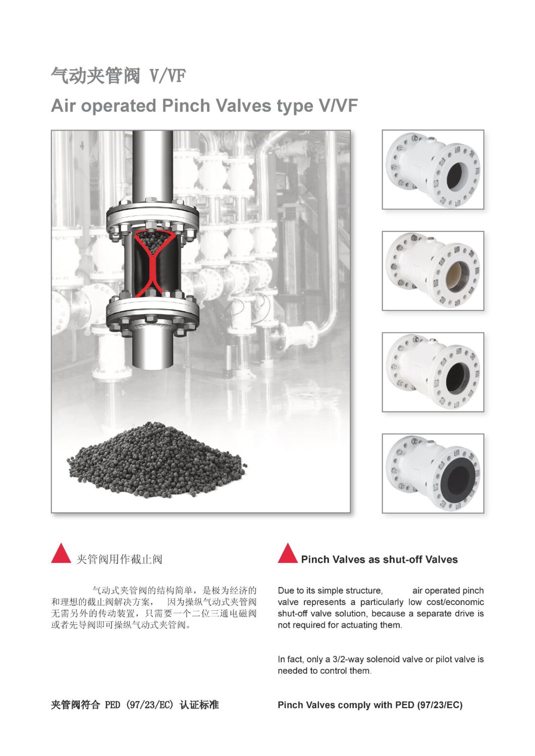Chinese Wenzhou Supplier Flange Connection Air Control Vf Pinch Valve