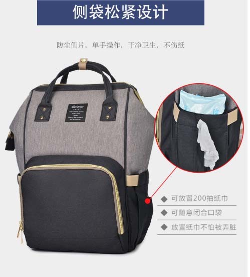 Wholesale Fashion Ladies Tote Mummy Baby Handbag Travel Backpack Diaper Bag