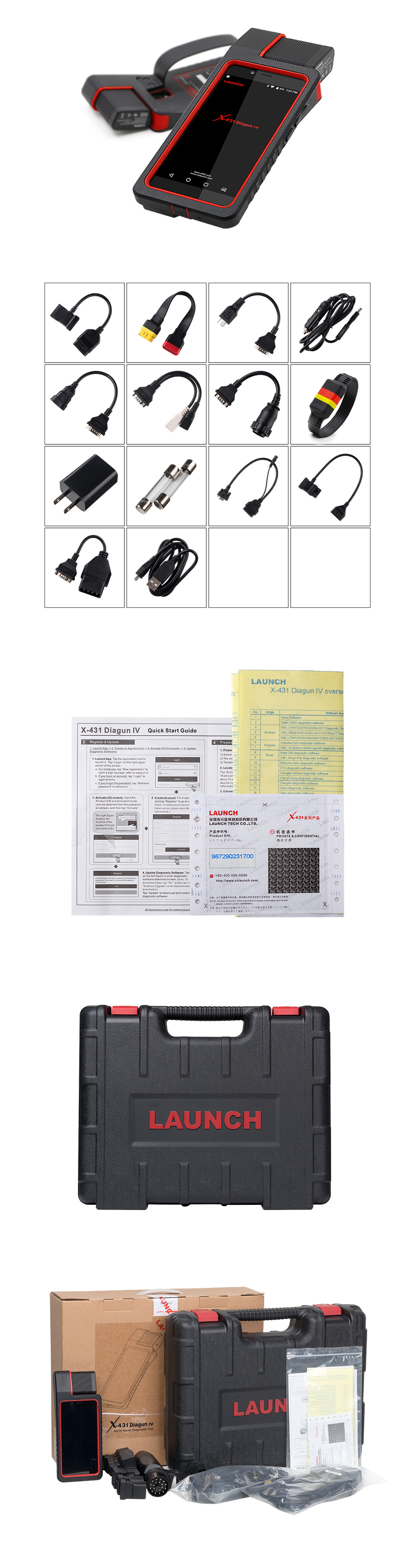 WiFi and Bluetooth Launch X431 Diagun IV Auto Diagnostic Tool