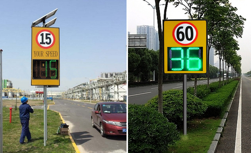 China Manufactory Wholesale Solar Flashing LED Speed Limit Sign