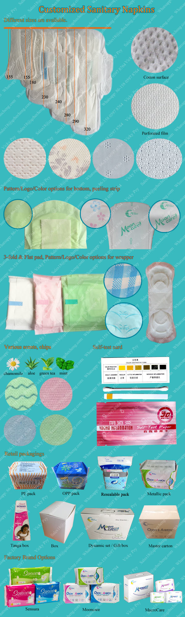 Wholesale Disposable Negative Ion Anion Sanitary Napkins