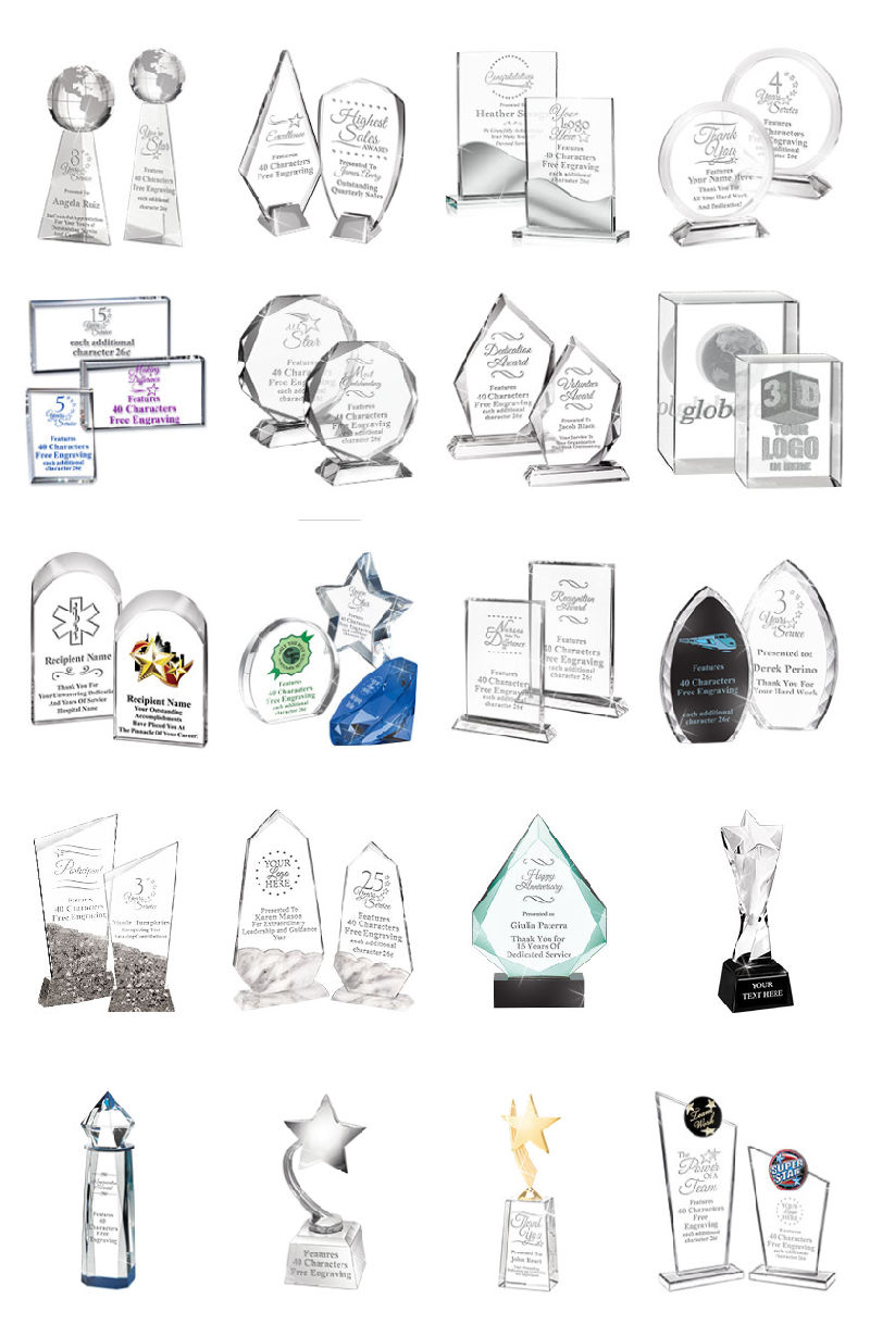 High Quality Crystal Hand Trophy Sandblasting Crystal Personal Trophy for Company, Home and Other