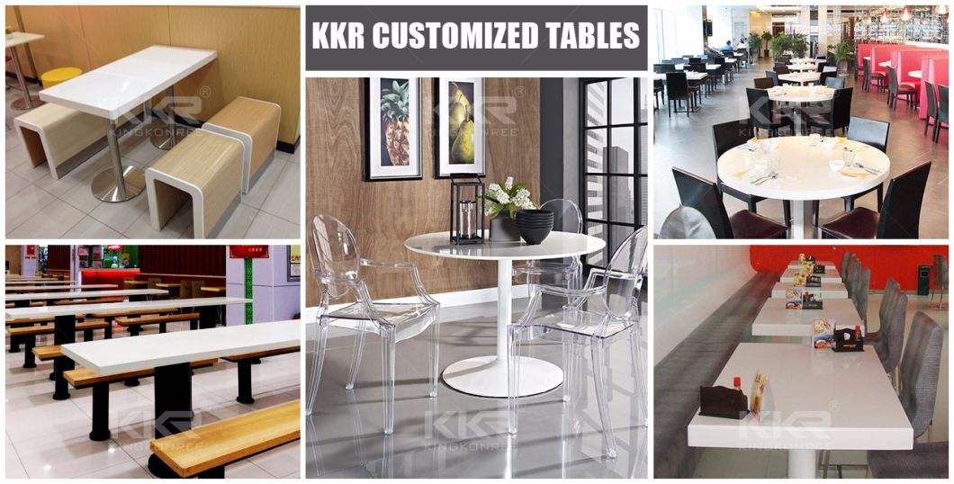 Customized Solid Surface Square C Kitchen Tables for Bar