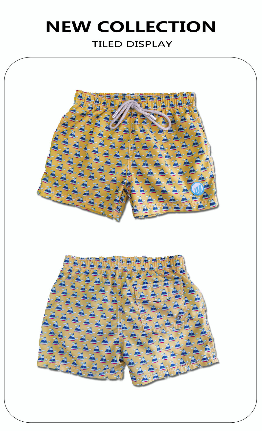 110GSM 100% Polyester Digital Print Quick Dry Full Elastic Waist Brief Lining Water Repellent Kid's Swimshort