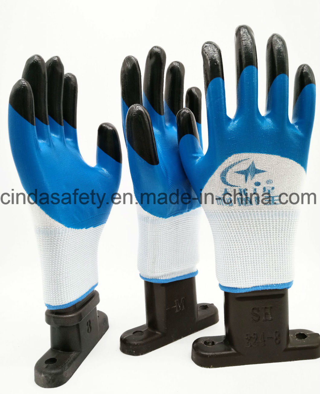 Double Color Labor Protection Nitrile Gloves/Work Gloves/Safety Gloves