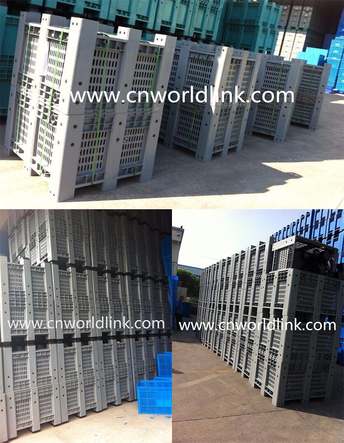 4000kgs Stackable Roll Mesh Storage Plastic Pallet Box