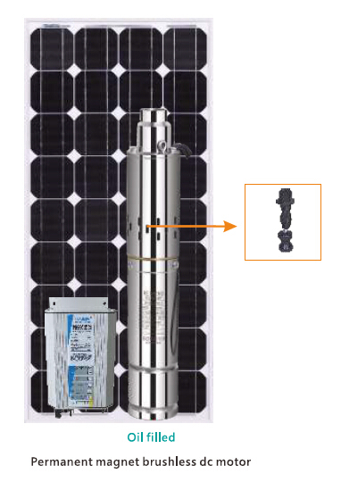 DC Solar Power Submersible Water Pump Oil Filled Type 4qgd