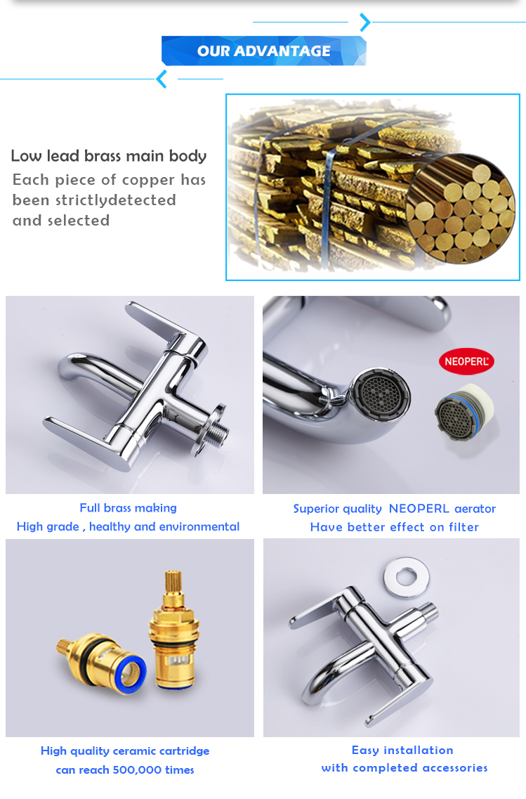 Modern Two Handle Brass Hot/Cold Bath Shower Faucet Made in China