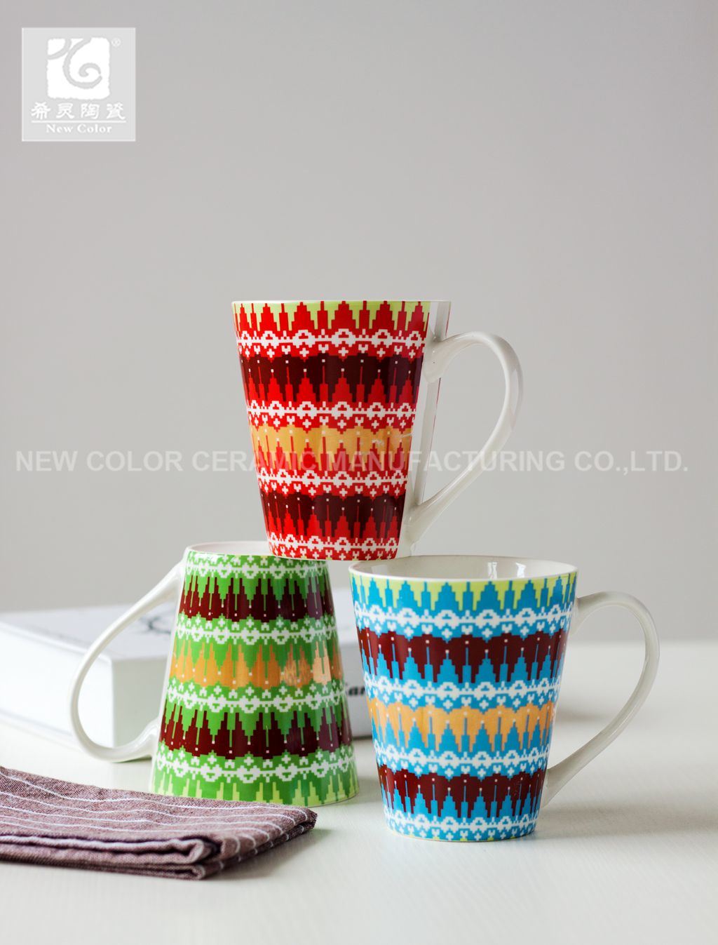 Promotional Customized Design V Shape Porcelain Coffee Cup