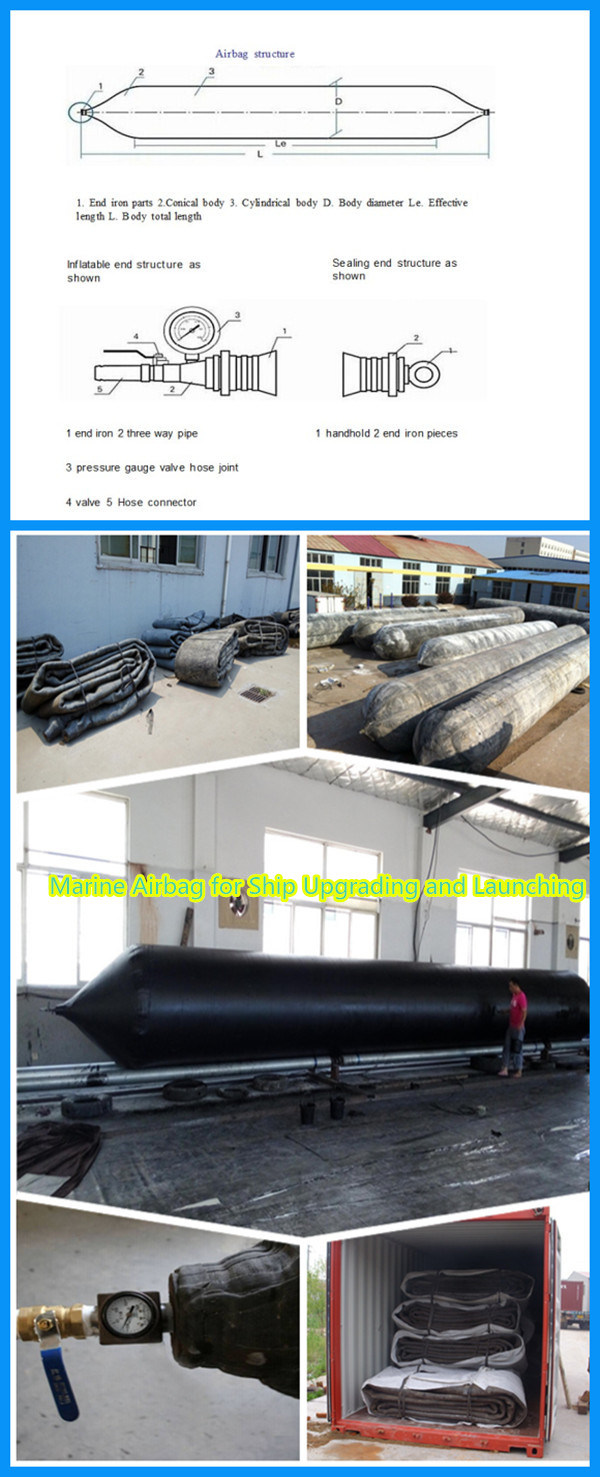 Salvage Marine Ship Launching Lifting Rubber Ship Airbag