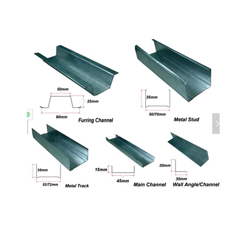 Drywall Galvanized Sheet Light Keel Straw Hat Profiles Metal Stud and Track Roll Forming Machine