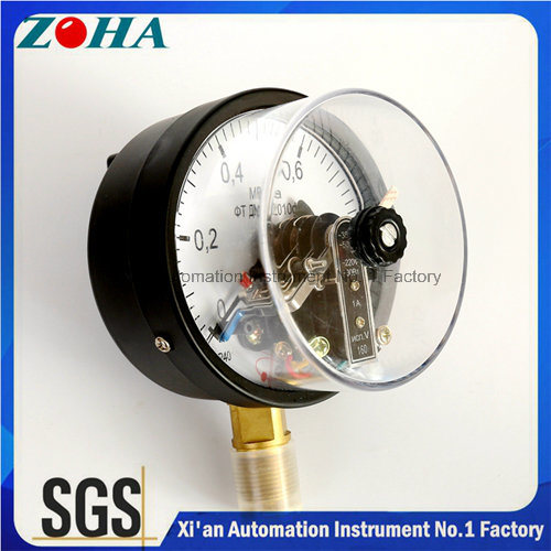 4 Inch Magnetic Electric Contact Pressure Meters with Upper Limit and Lower Limit Control