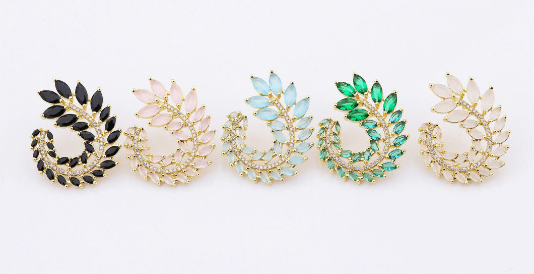 Wholesale Brass Zirconia Copper Jewelry Stud Earrings for Women