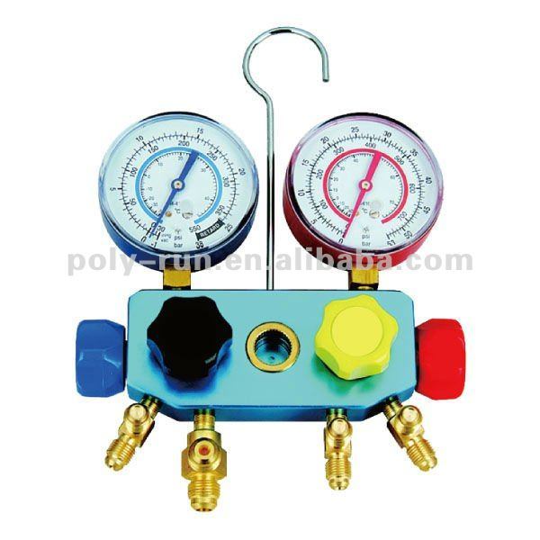 Customlized 2-Valve Manifold Refrigerant Pressure Gauge Set Pr1818A