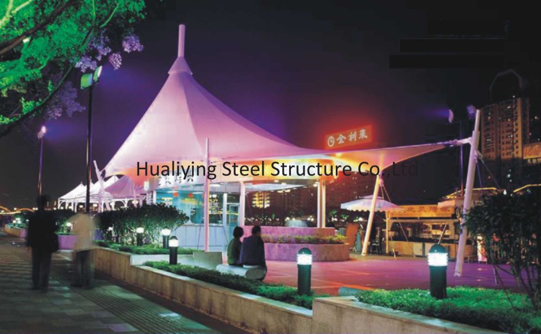 Architectural Membrane Structure Shool Stadium PVDF PTFE Material Awning