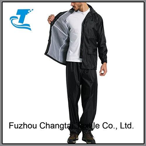 Men's PVC Waterproof Hooded Cycling Motorcycle Rain Jacket