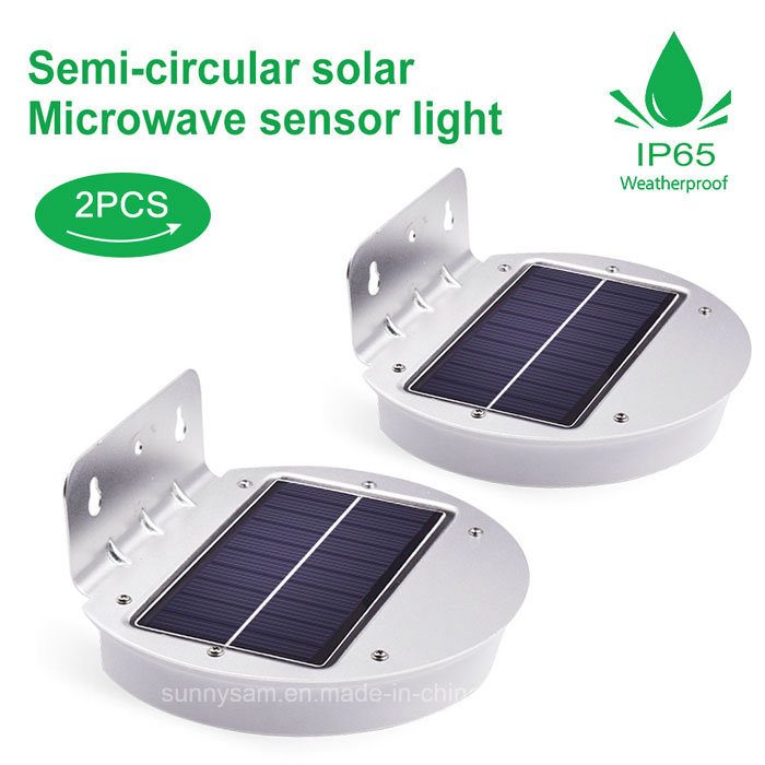 Semi-Circular Solar Motion Sensor 28 LED Wall Garden Light with 2 Working Modes