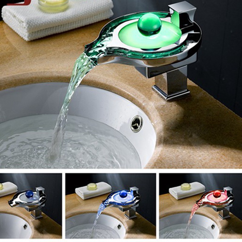 Hot Selling Chrome Glass Bathroom Waterfall Faucet