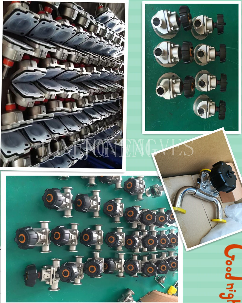 China Stainless Steel Pneumatic & Manual Food Grade & Hygienic Sanitary Ball & Diaphragm & Butterfly Control Valve (JN-1006)
