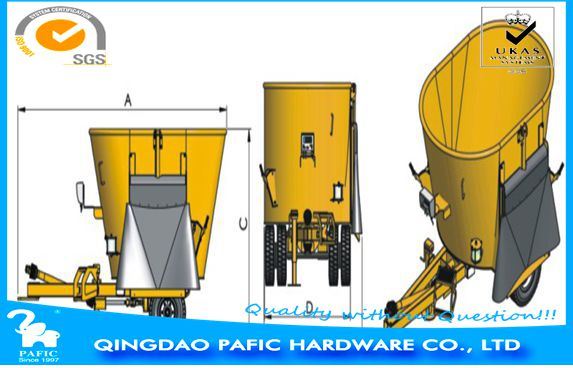 Twin Augers Livestock Breeding Fodder Mixing Equipment