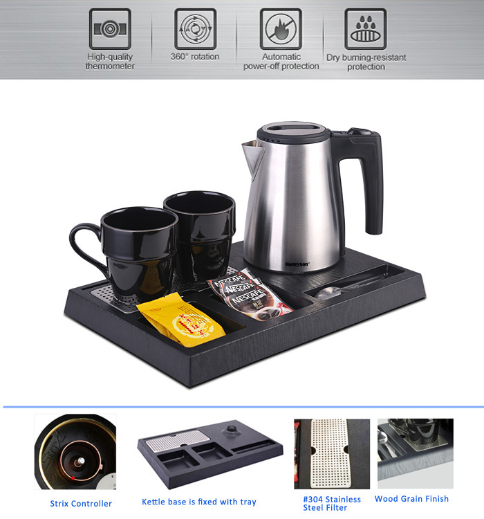Hotel Small Capacity 0.6 LTR Stainless Steel Electric Kettle with Tea Tray