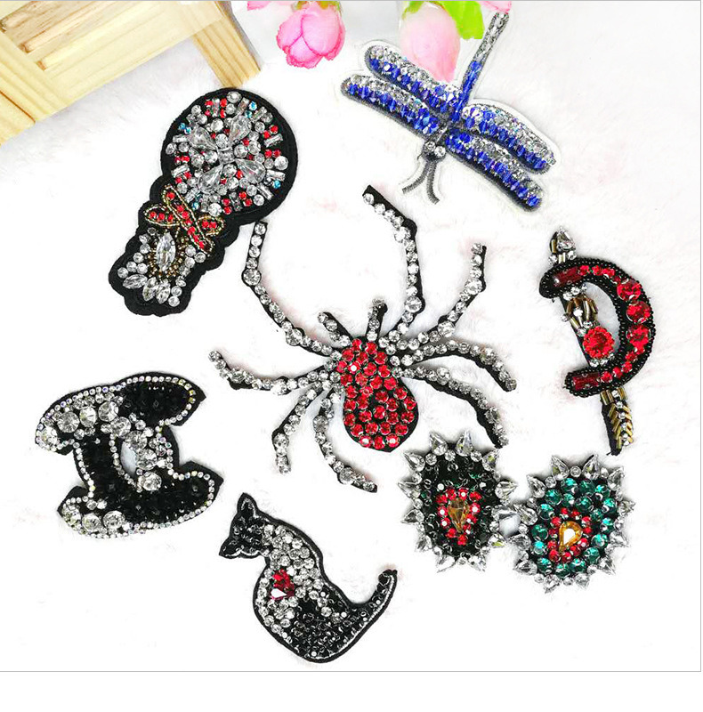 Wholesale High Quality DIY Beaded Rhinestone Applique Patches for Clothes