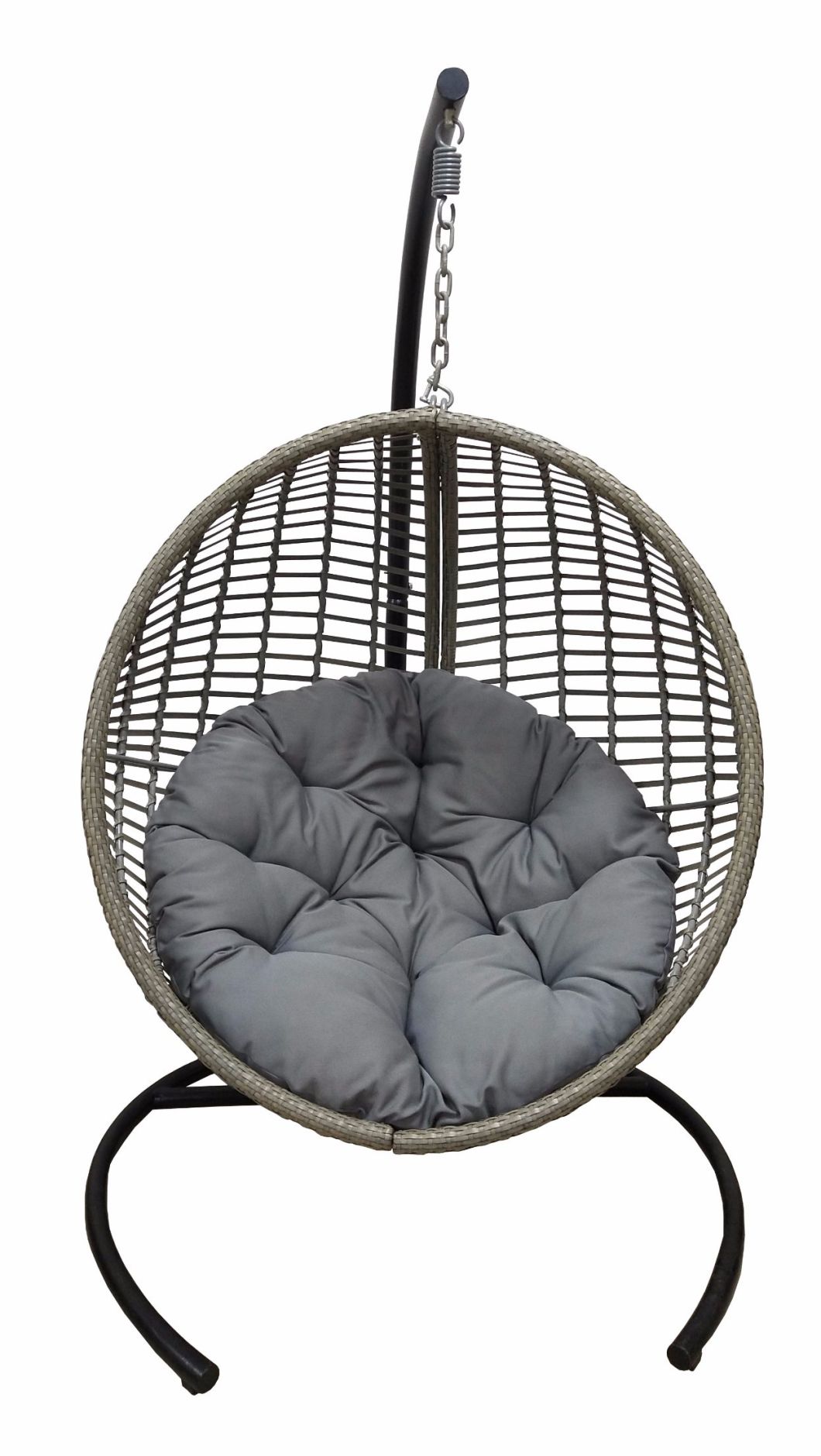 Garden Outdoor Wicker/Rattan Egg Shape Aluminum Frame Hammock Swing Chair