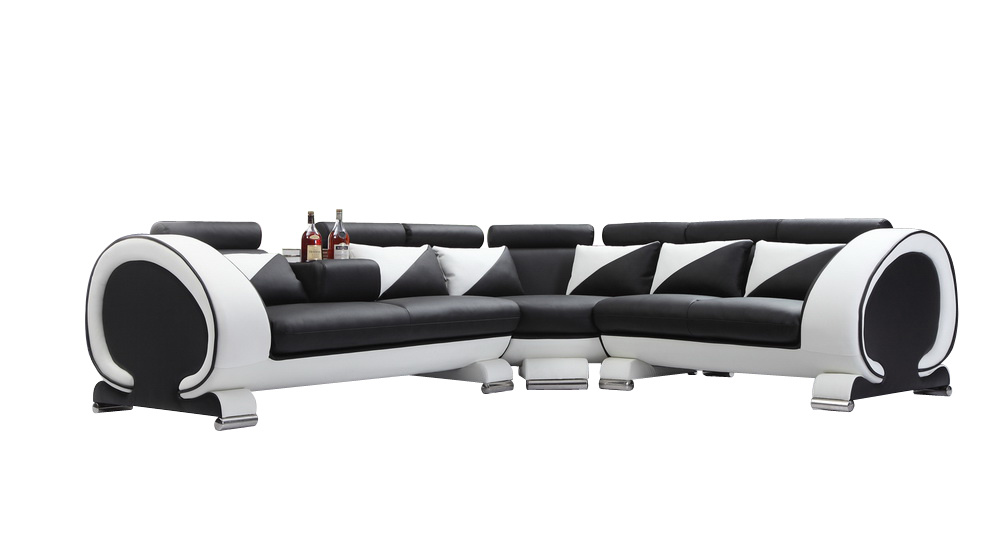 Contemporary Living Room Stylish Genuine Leather Sofa