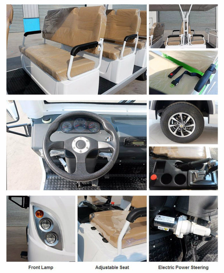 Zhongyi 11 Passengers Enclosed off Road Battery Powered Classic Shuttle Electric Vehicle with High Quality