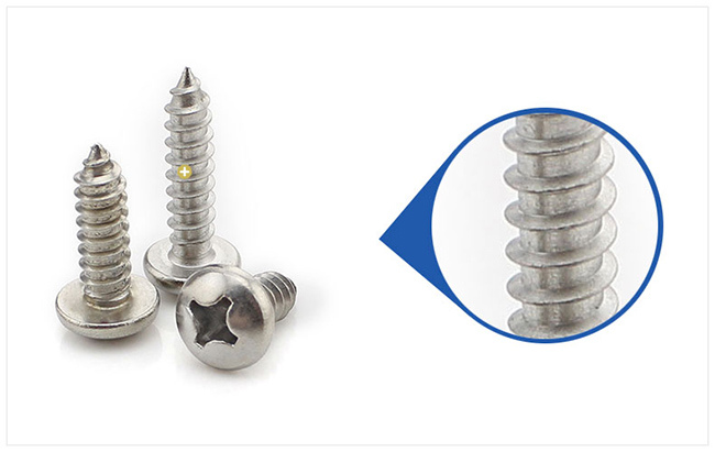 Stainless Steel 304 Cross Recesed Round Head Tapping Chipboard Screw